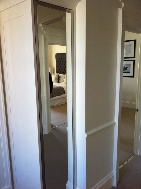 Full-length wardrobe mirror fitted in Notting Hill home